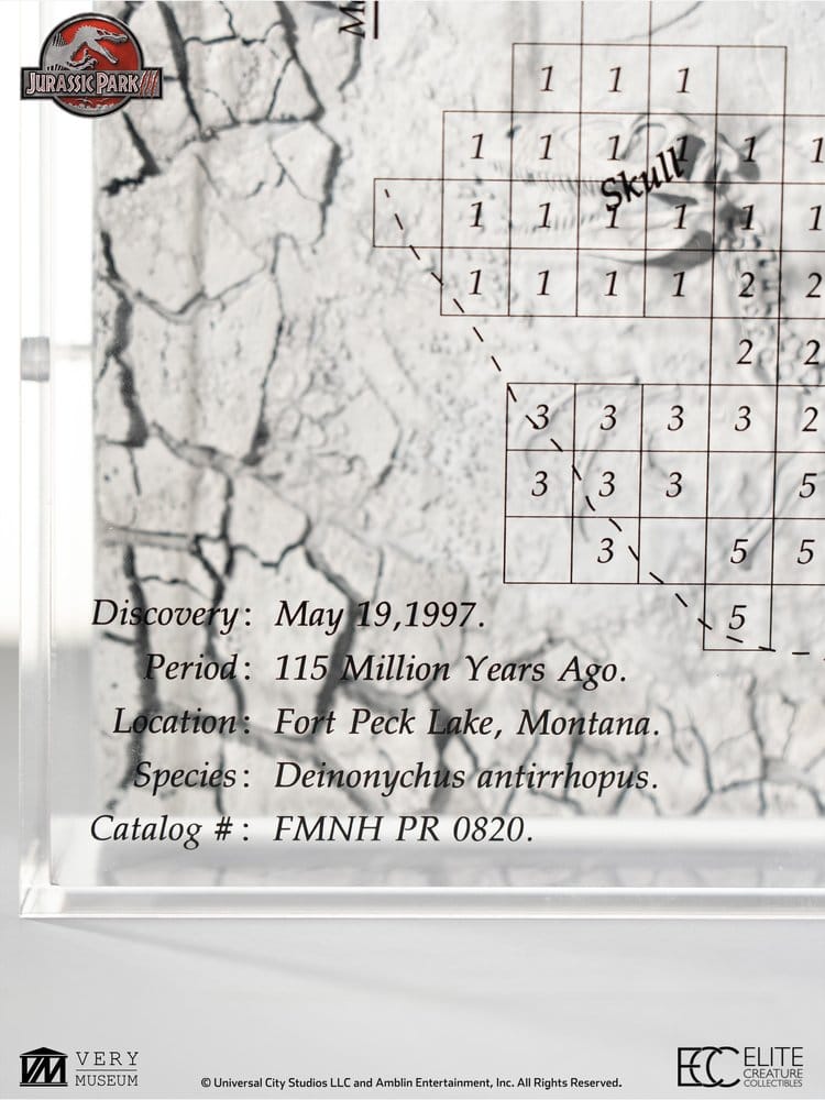Jurassic Park III Excavation Map Velociraptor 27 cm P073380