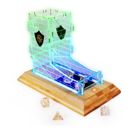 Enhance Tabletop Series LED Dice Tower with Dice Set Clear P036361