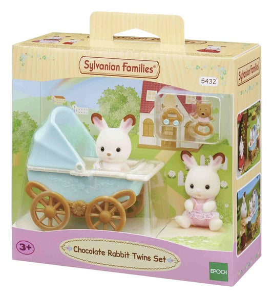 Sylvanian Families: Chocolate Rabbit Twins with Stroller Set P074474