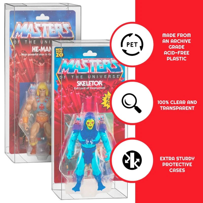PET Protectors 10-Pack for Masters of the Universe Origins Power Posing (Carded) Box Figures P036523