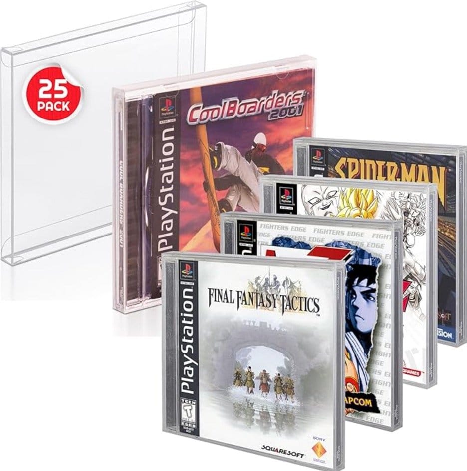 PET Protectors 25-Pack for PS1/Single CD/Dreamcast (Jewel Case) Games P074089