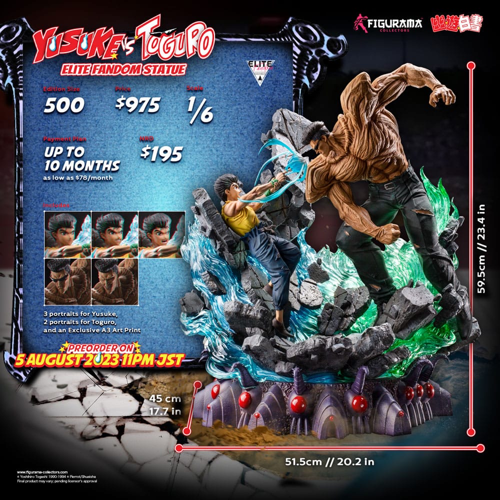 Yu Yu Hakusho Elite Exclusive Statue 1/6 Yusuke vs Toguro 59 cm P037050