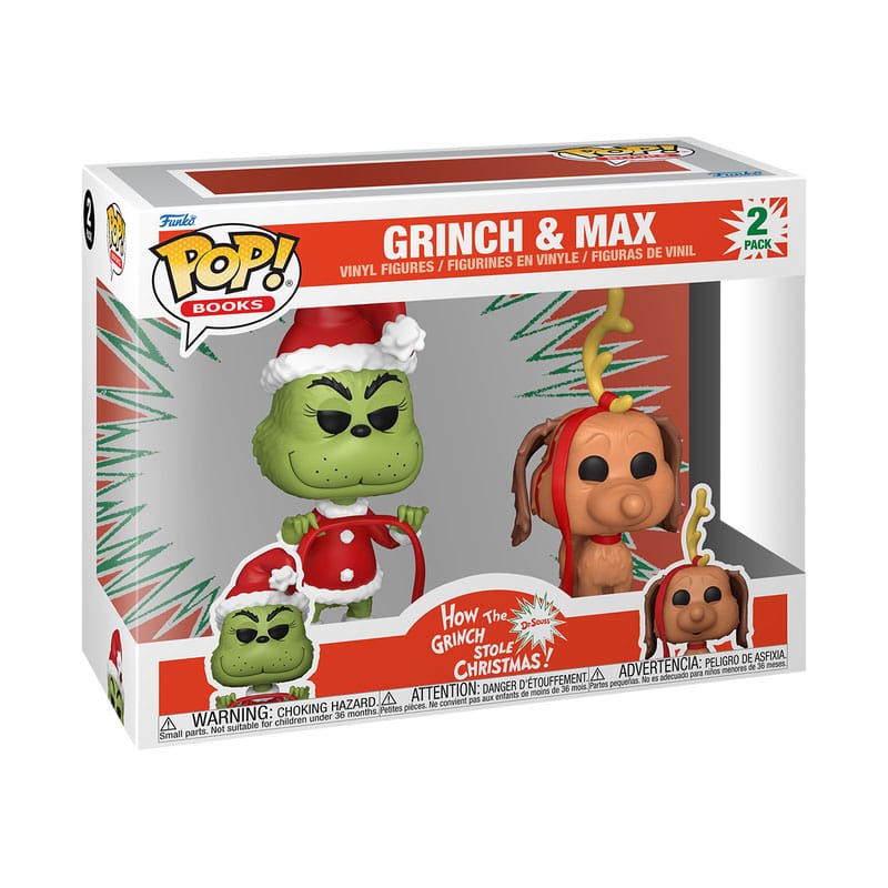 The Grinch(Anniversary) POP! Books Vinyl Figures 2-Pack Grinch w/ Max 9 cm P037862