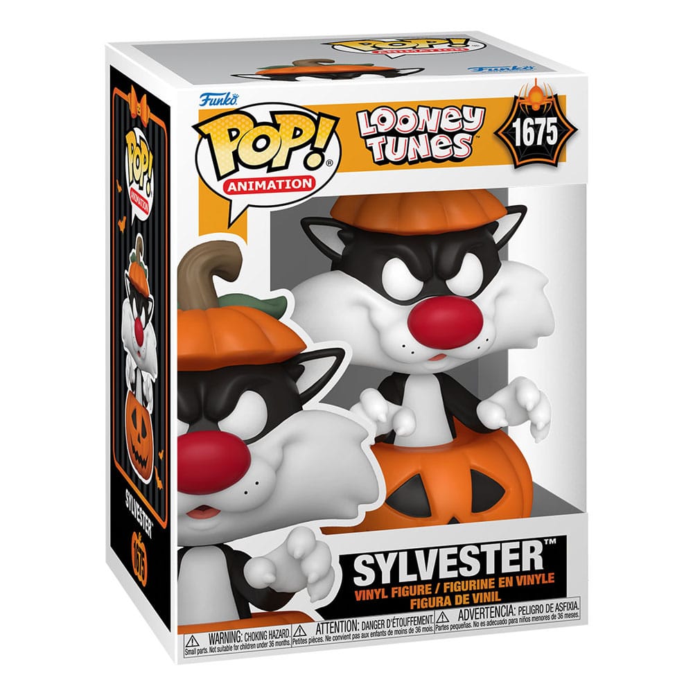 LOONEY TUNES POP! TELEVISION VINYL FIGURE HALLOWEEN SYLVESTER W/PUMPKIN 9 CM P038755