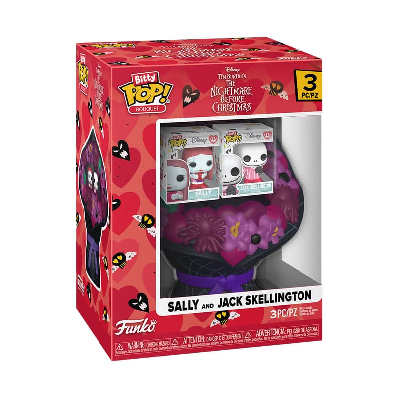 The Nightmare Before Christmas Bitty POP! Bouquet Vinyl Figure 2-Pack Sally & Jack Skellington (Valentine) 4 cm P065999