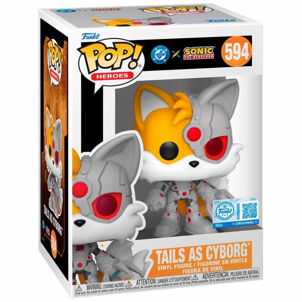 DC x Sonic the Hedgehog POP! Heroes Vinyl Figure Tails as Cyborg 9 cm P071119