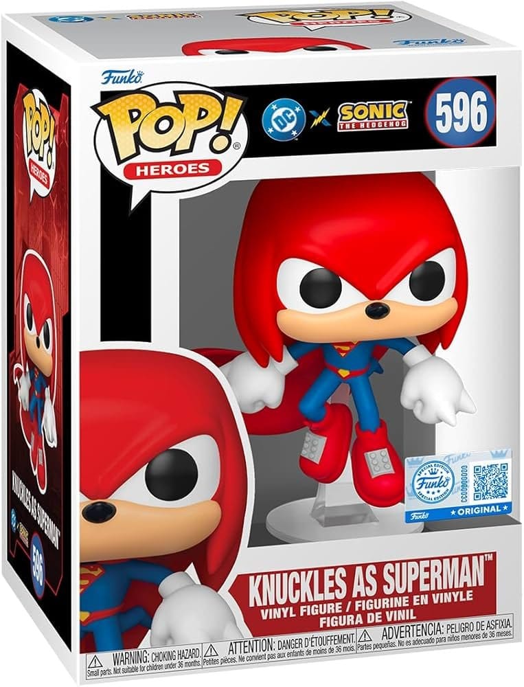DC x Sonic the Hedgehog POP! Heroes Vinyl Figure Knuckles as Superman 9 cm P071121
