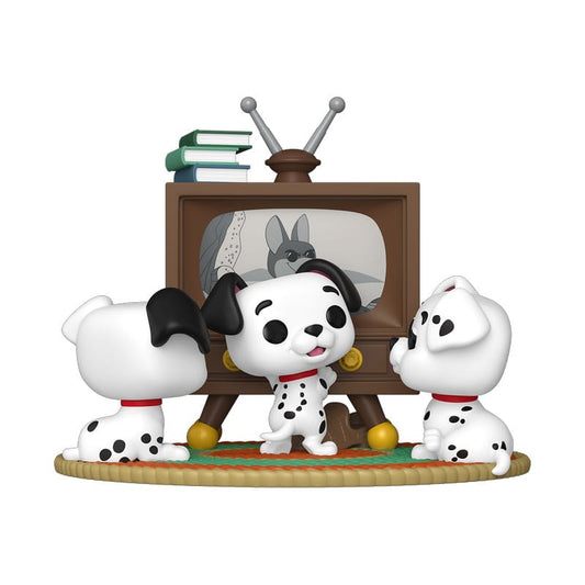 One Hundred and One Dalmatians POP Moment Vinyl Figures Rolly, Patch & Lucky with TV 9 cm P066009