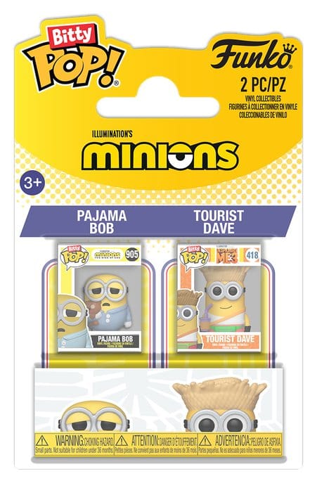 Minions Bitty POP! Vinyl Figures 2-Pack Pajama Bob & Tourist Dave 2 cm P075962