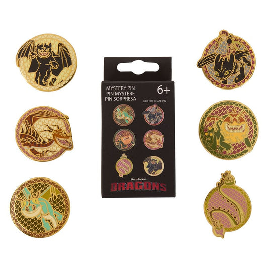 How to train your Dragon by Loungefly Enamel Pins Blind Box Toothless Various Poses Display (12) P040197