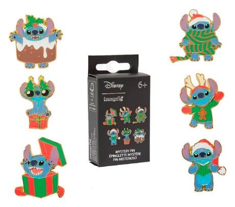 Disney by Loungefly Enamel Pins Blind Box Stitch Holiday Display (18) P071204