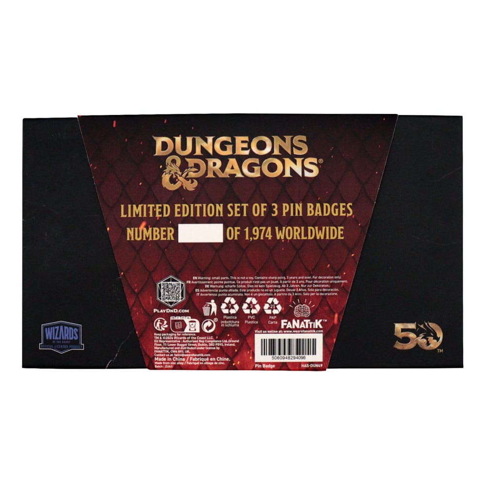 Dungeons & Dragons Pin Badge Set 50th Anniversary P040466