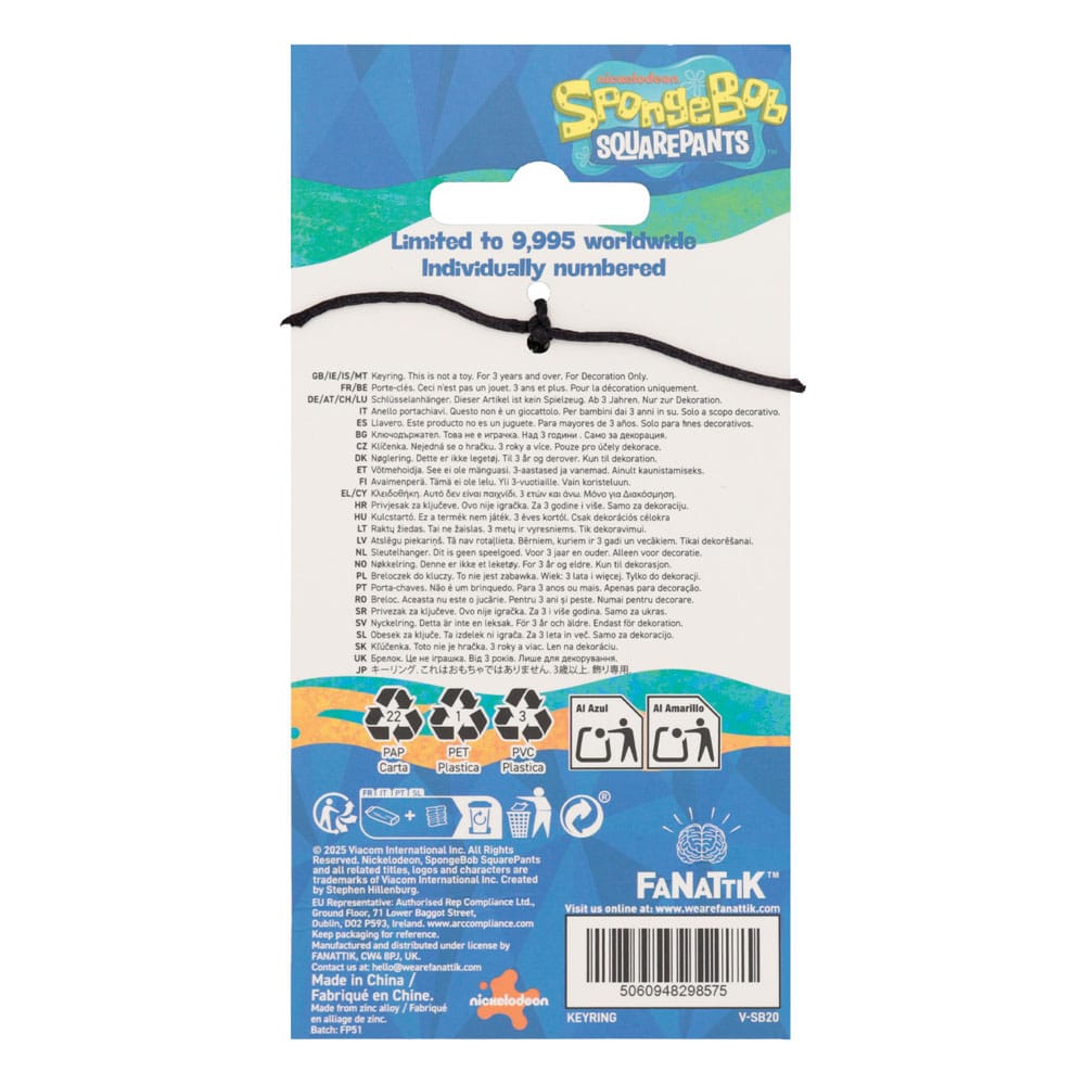 SpongeBob Squarepants Keychain Driver License Limited Edition P066840