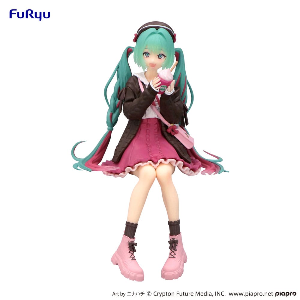Hatsune Miku Noodle Stopper PVC Statue Autumn Date Pink Color Ver. 14 cm P068470