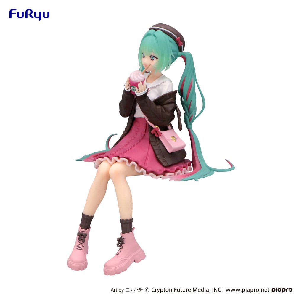 Hatsune Miku Noodle Stopper PVC Statue Autumn Date Pink Color Ver. 14 cm P068470