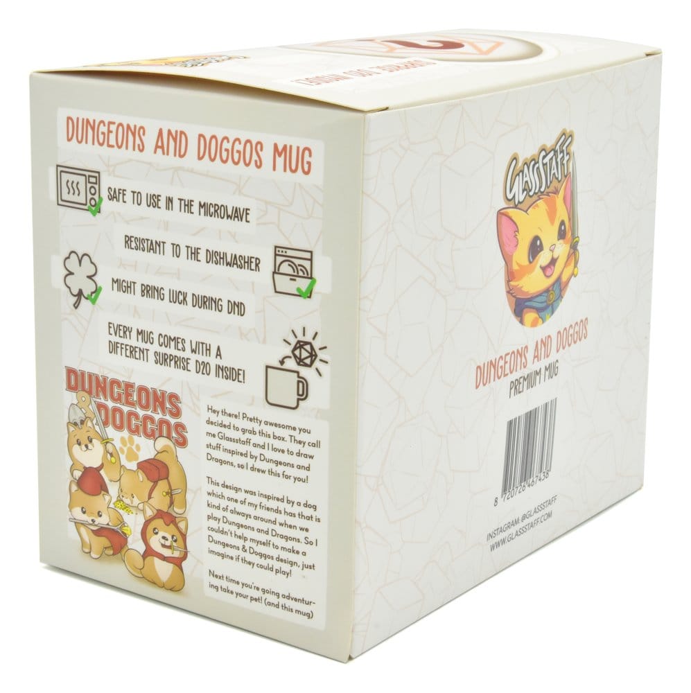 Glassstaff Gift Set Mug & Dice D20 Dungeons & Doggos P071146