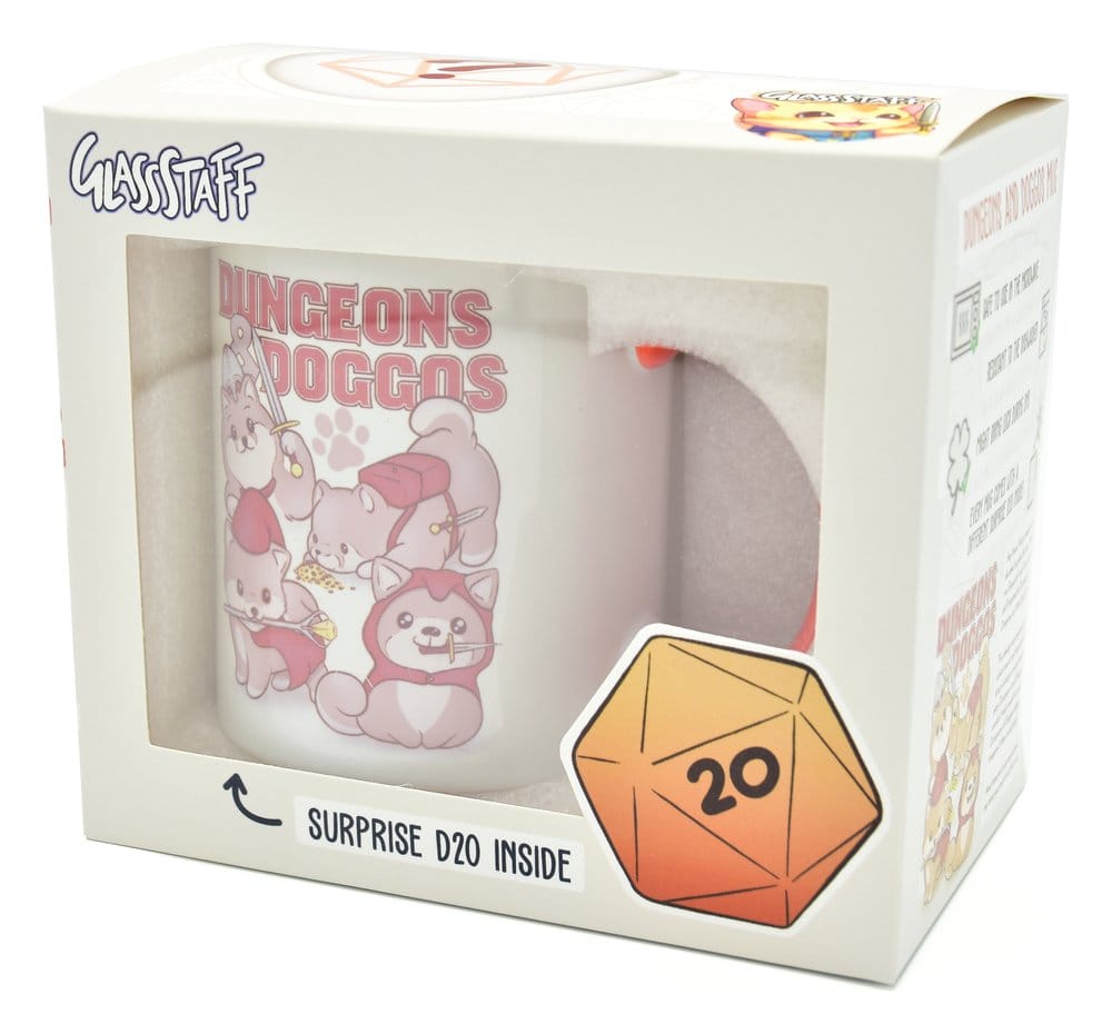 Glassstaff Gift Set Mug & Dice D20 Dungeons & Doggos P071146