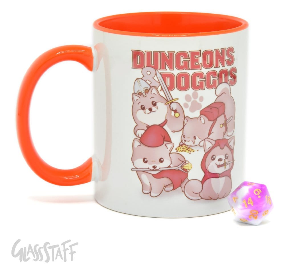 Glassstaff Gift Set Mug & Dice D20 Dungeons & Doggos P071146