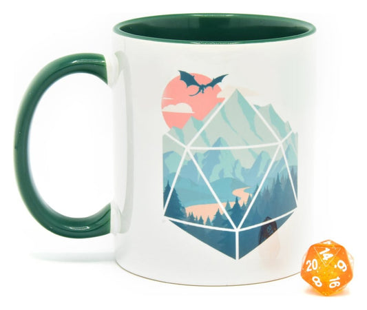 Glassstaff Gift Set Mug & Dice D20 A D20 Scene P071147