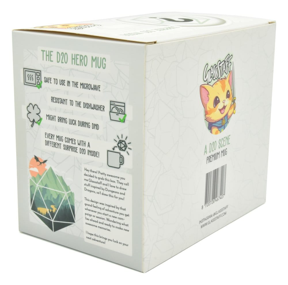 Glassstaff Gift Set Mug & Dice D20 A D20 Scene P071147