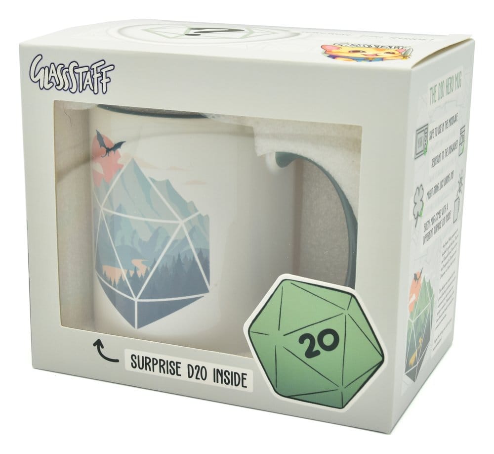 Glassstaff Gift Set Mug & Dice D20 A D20 Scene P071147