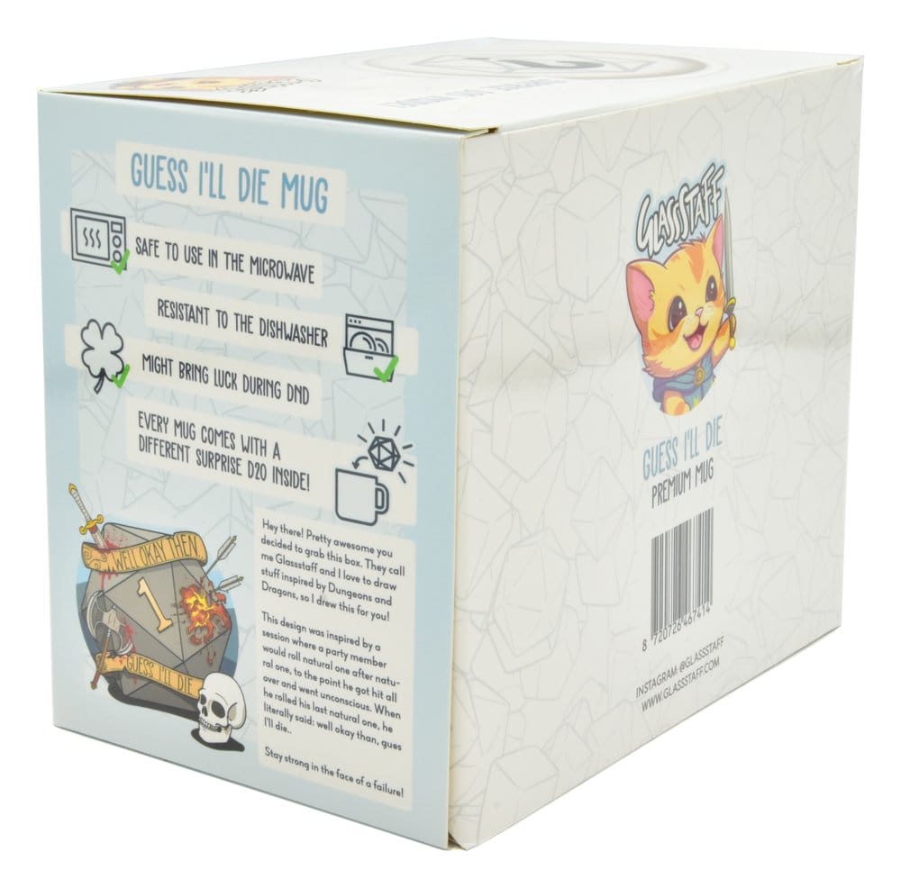 Glassstaff Gift Set Mug & Dice D20 Guess I'll Die P071148