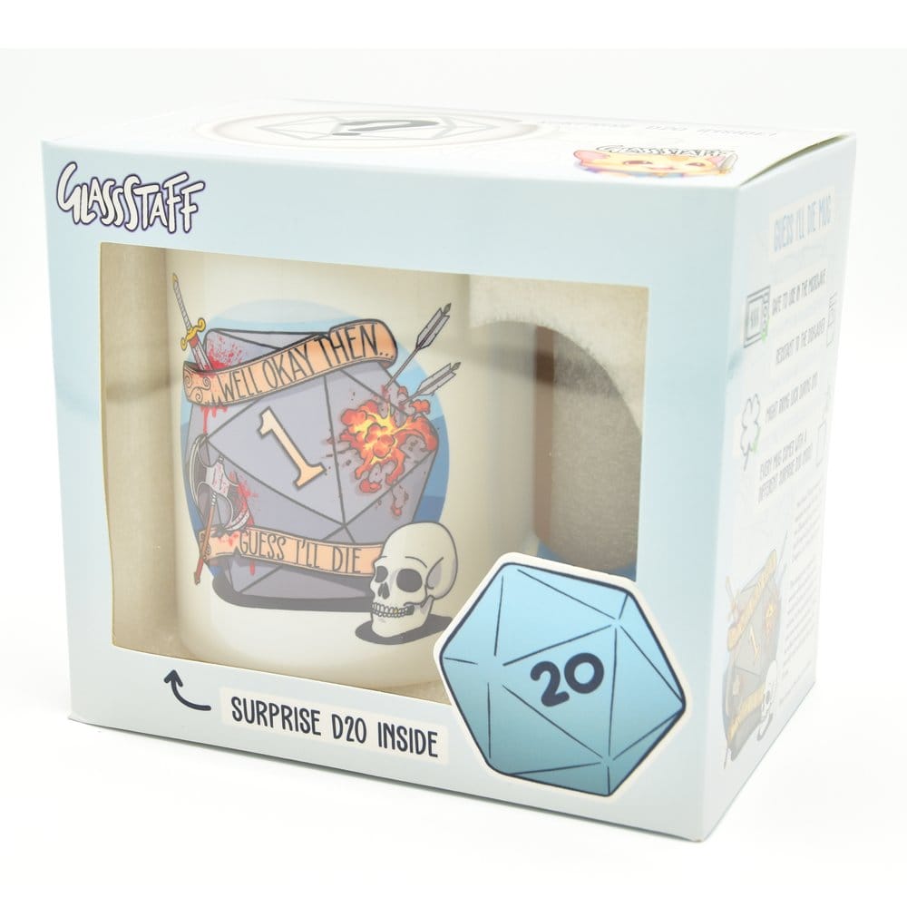Glassstaff Gift Set Mug & Dice D20 Guess I'll Die P071148