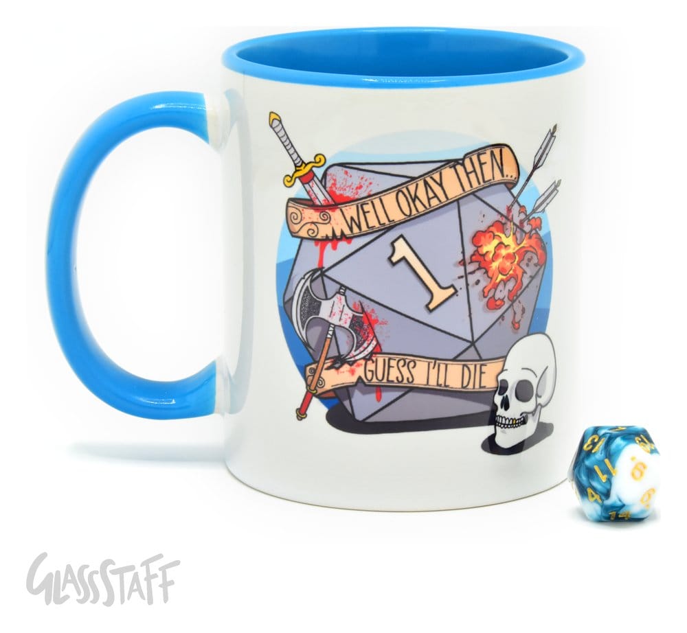 Glassstaff Gift Set Mug & Dice D20 Guess I'll Die P071148