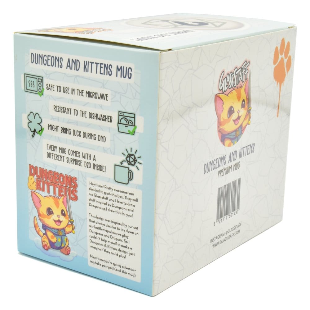 Glassstaff Gift Set Mug & Dice D20 Dungeons & Kittens P071149