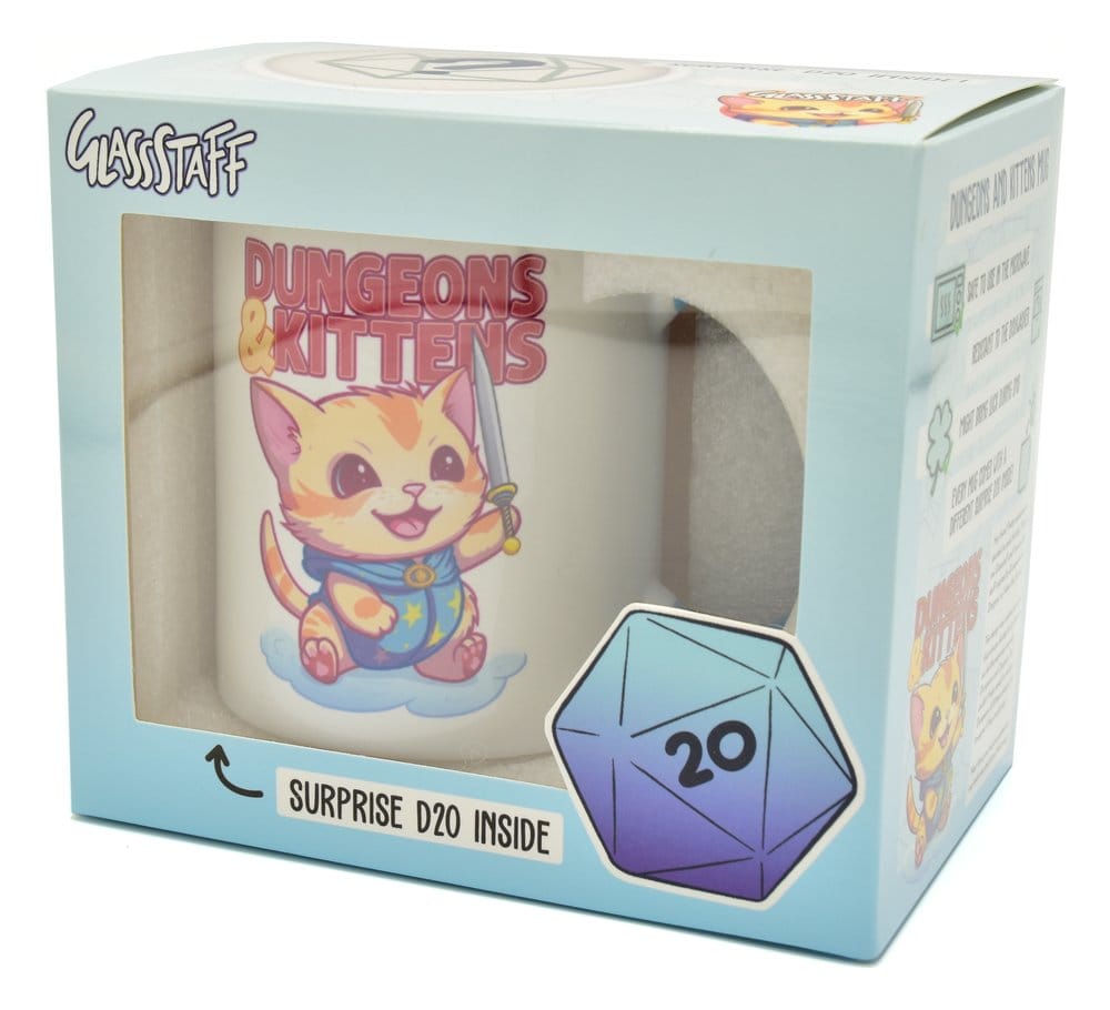 Glassstaff Gift Set Mug & Dice D20 Dungeons & Kittens P071149