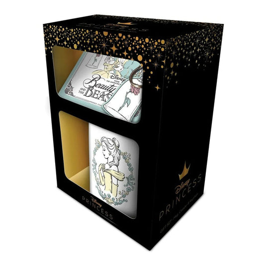 Disney Mug, Coaster and Keychain Set Beauty and the Beast Enchanted