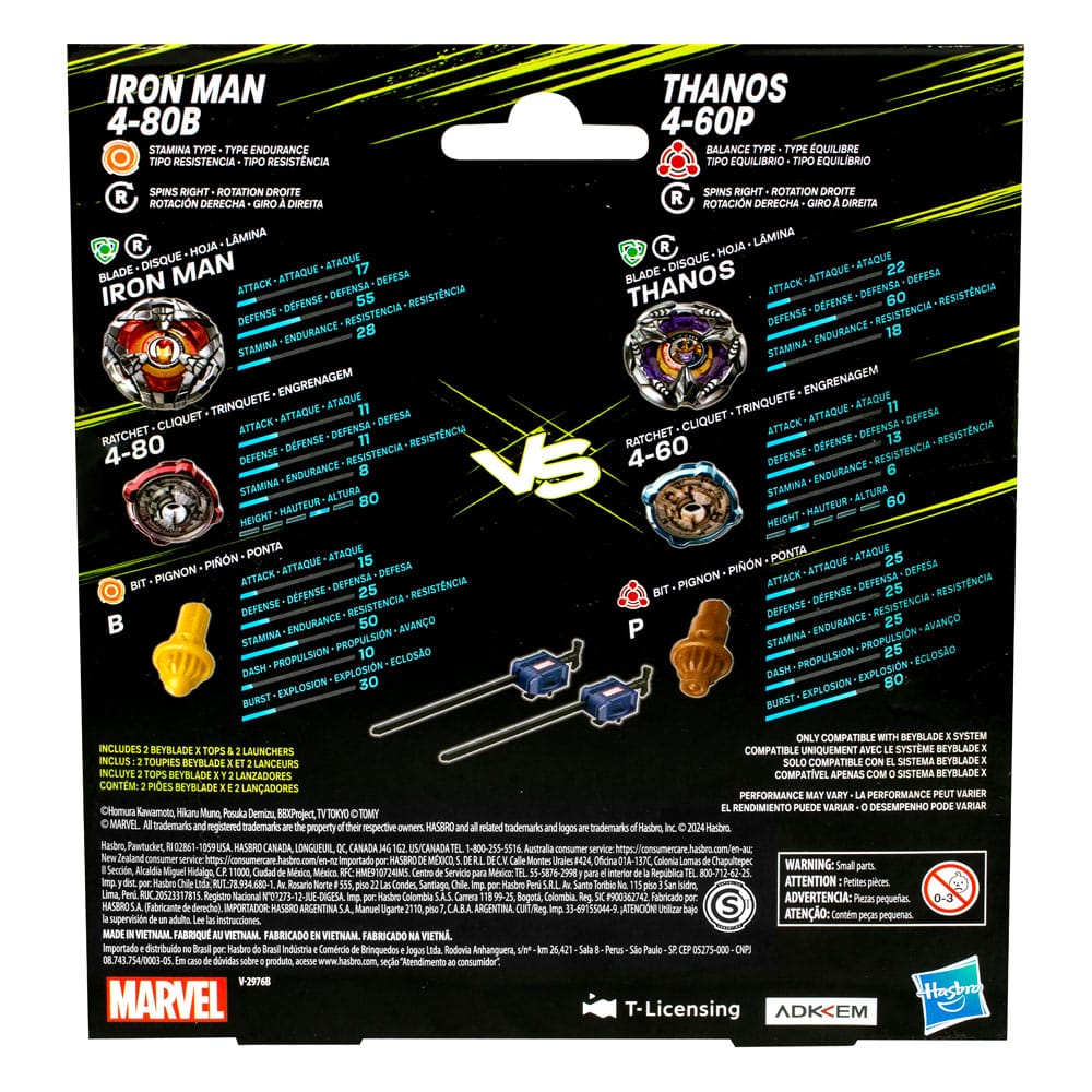Beyblade X Marvel Collab Iron Man 4-80B vs. Thanos 4-60P P069225