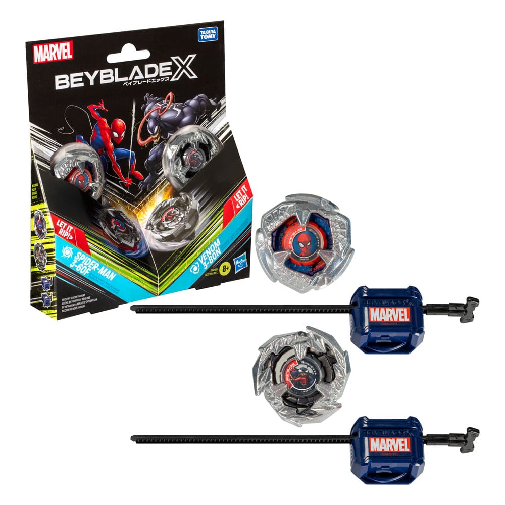 Beyblade X Marvel Collab Spider-Man 3-60F vs. Venom 3-80N P069226