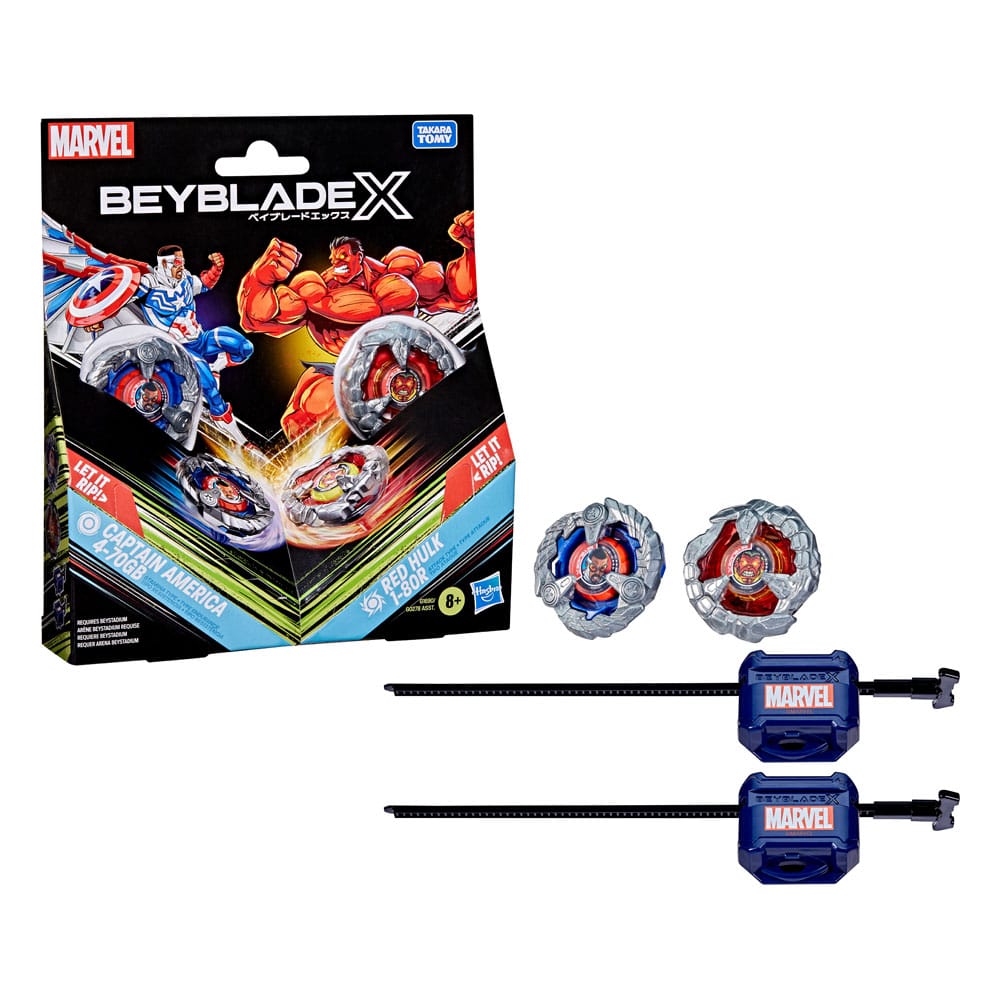 Beyblade X and Marvel Collab Captain America 4-70GB vs. Red Hulk 1-80R P069231