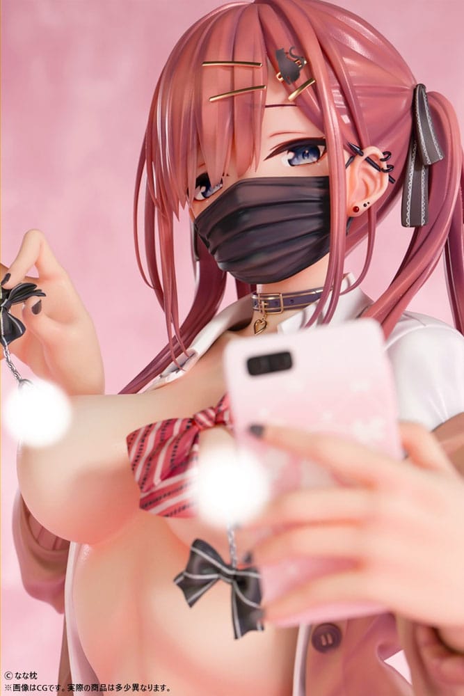 Original Character Statue 1/5 Red-Haired Gyaru-Chan Mask Ver. Illustration by Nanamakura 29 cm