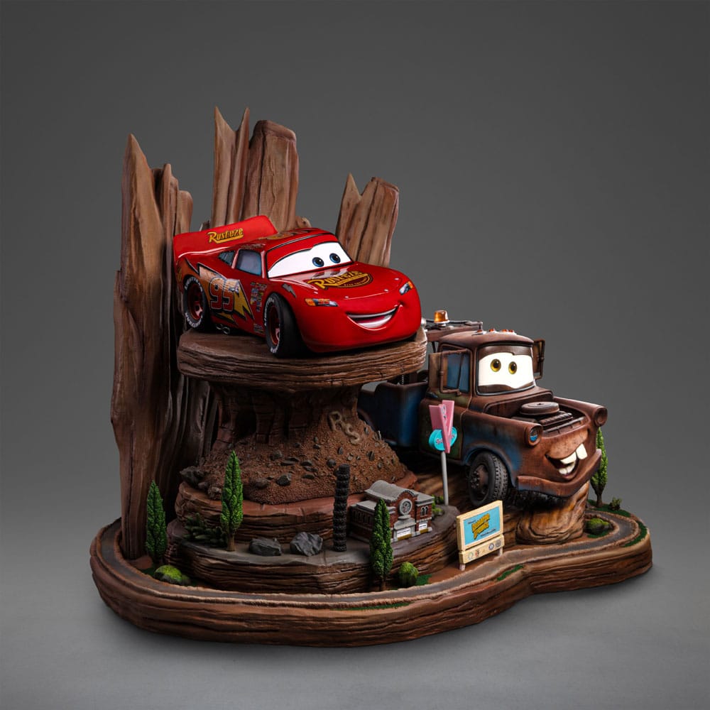 Cars Deluxe Art Scale Statue 1/10 Lightning Mcqueen & Tow Mater 31 cm P045251