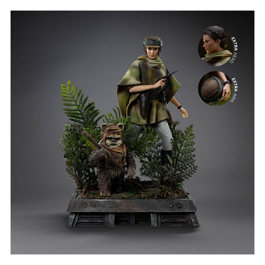 Star Wars Episode VI Art Scale Statue 1/10 Leia and Wicket 21 cm P045342