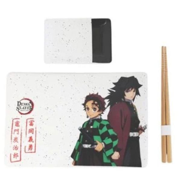 Demon Slayer Ceramic Sushi Set with Chopsticks Tanjiro & Giyu P045826