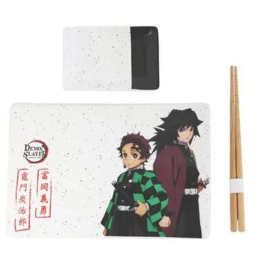 Demon Slayer Ceramic Sushi Set with Chopsticks Tanjiro & Giyu P045826