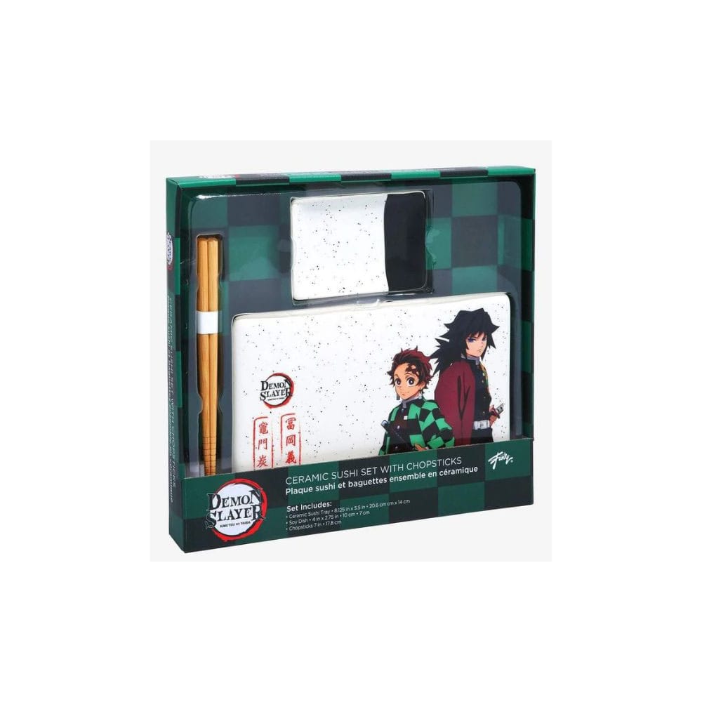 Demon Slayer Ceramic Sushi Set with Chopsticks Tanjiro & Giyu P045826