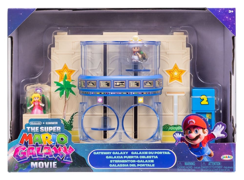 The Super Mario Galaxy Movie Diorama with 2 Mini Figures Gateway Galaxy P074130