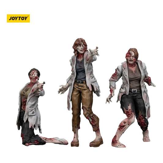 Zombie Dark Source Action Figures 3-Pack Scientists (Female) 8 cm