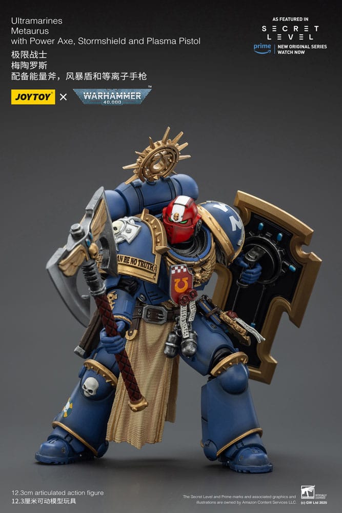 Warhammer 40,000 Action Figure Ultramarines Metaurus with Power Axe, Stormshield and Plasma Pistol 13 cm P069088