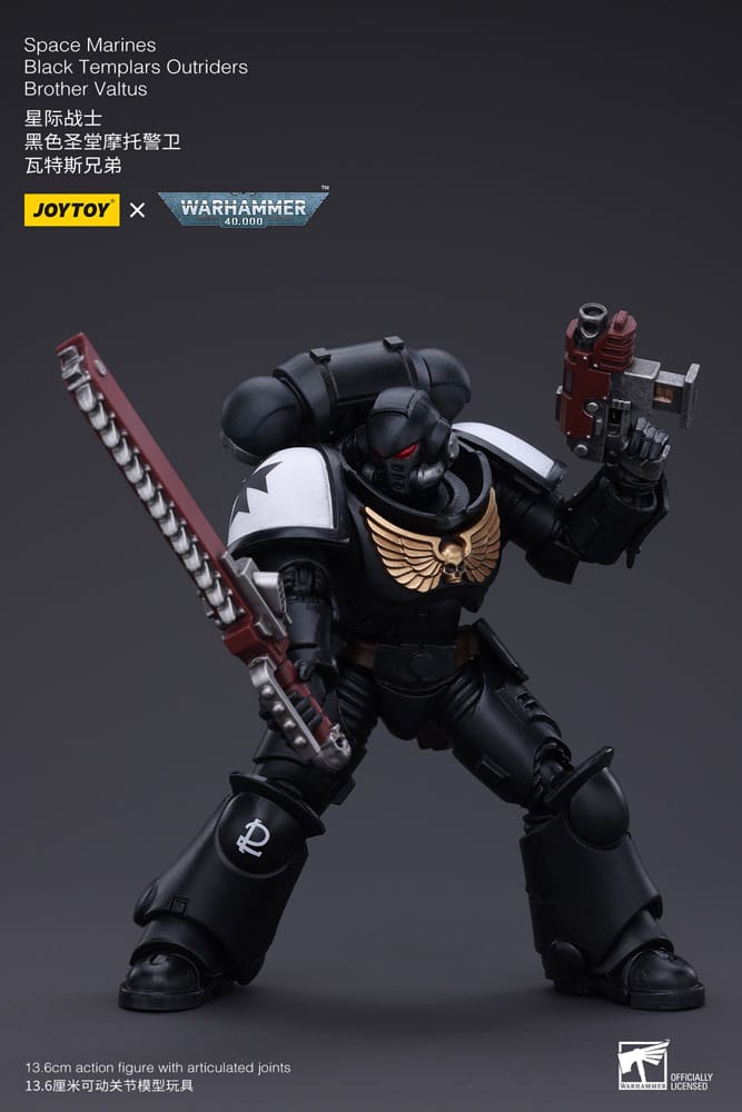 Warhammer 40k Action Figure 1/18 Space Marines Black Templars Outriders Brother Valtus 14 cm P046490