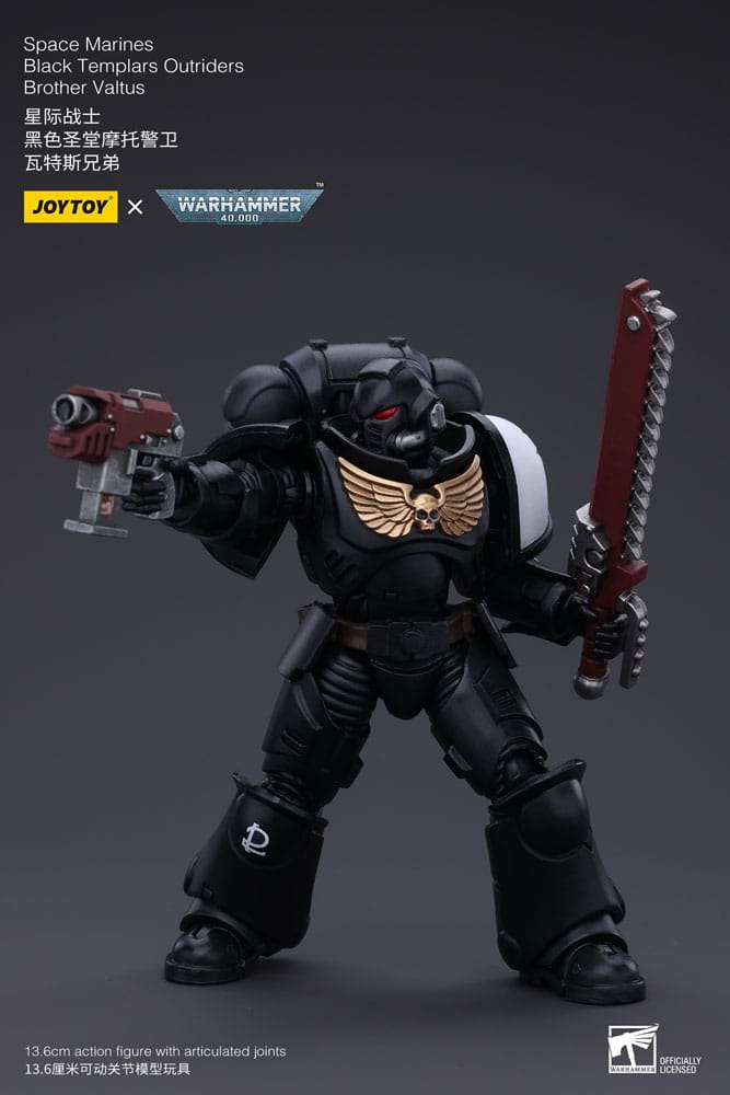 Warhammer 40k Action Figure 1/18 Space Marines Black Templars Outriders Brother Valtus 14 cm P046490