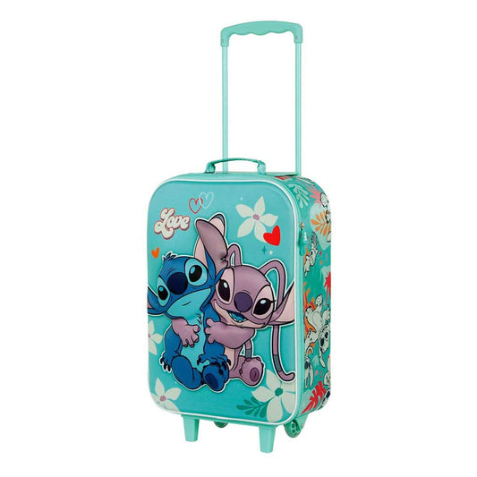 Lilo & Stitch Soft 3D Trolley Suitcase Stitch Love Turquoise 52 cm P046960