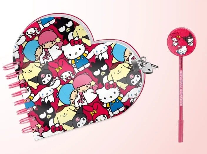Sanrio Heart Diary & Pen Gift Set Hello Kitty Friends Multicolour P071549