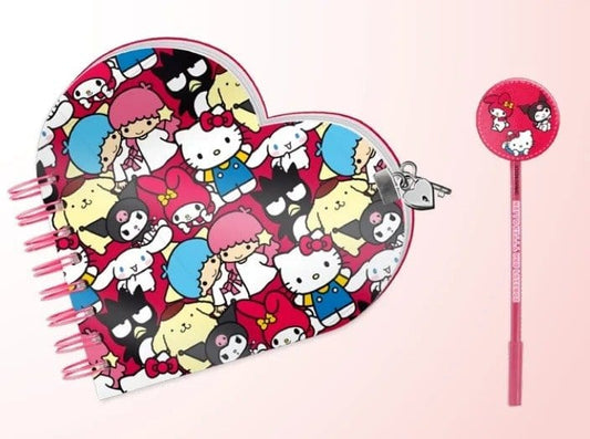 Sanrio Heart Diary & Pen Gift Set Hello Kitty Friends Multicolour P071549