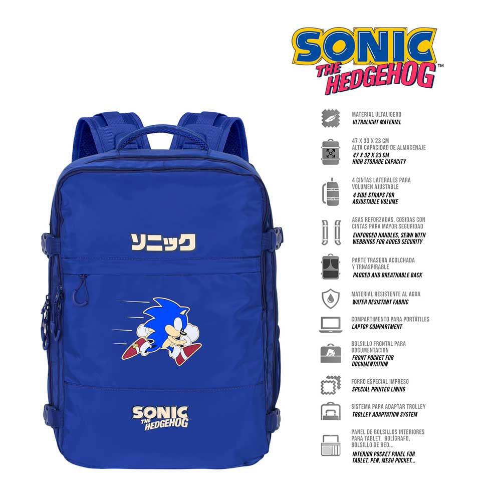 Sonic The Hedgehog Mercury Travel Backpack Sega Action Blue Large P066578