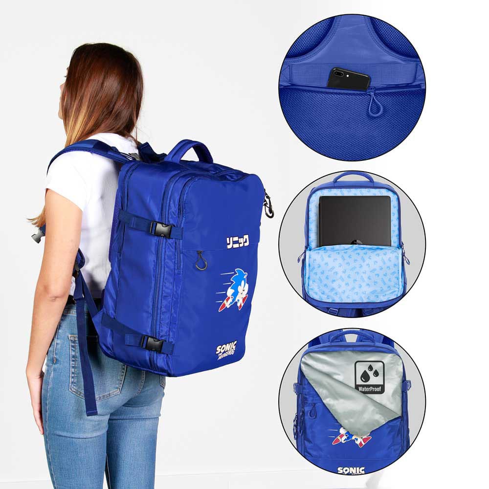 Sonic The Hedgehog Mercury Travel Backpack Sega Action Blue Large P066578